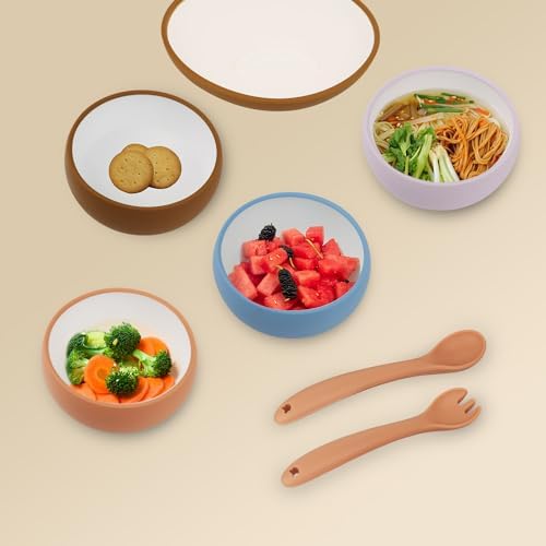 8-Piece Silicone Toddler Fork Spoon Set for Self-Feeding