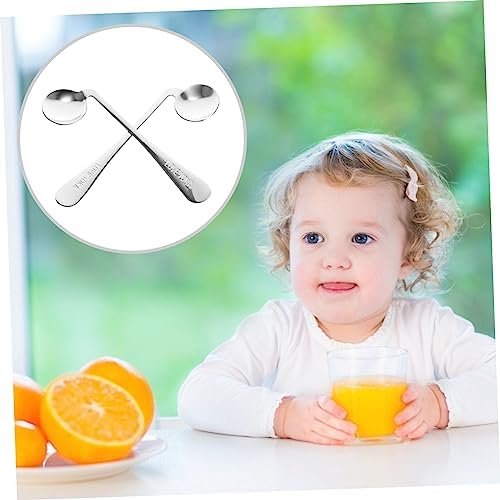 Cabilock 2Pcs Curved and Elder Eating Spoons for Easy Feeding