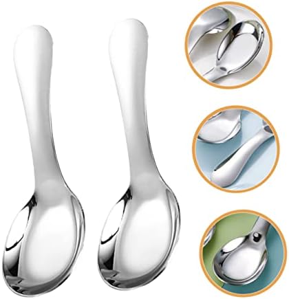 Luxshiny 2-Piece Kids Stainless Steel Spoons Durable and Safe