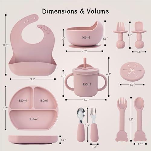 Adjustable Silicone Baby Feeding Set for Toddler Weaning Healthy Safe