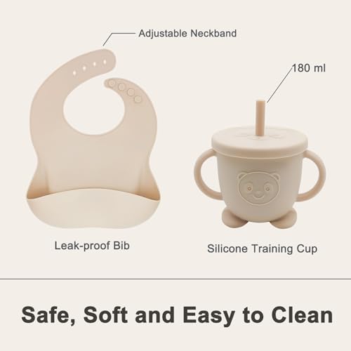 Munlinder Silicone Baby Feeding Set Beige