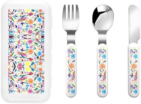 Mexican Otomi Animal Flatware Set with Travel Case