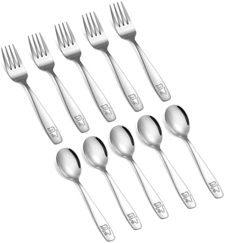 Pimoys Kids Stainless Steel Flatware Set for Safe Easy Use