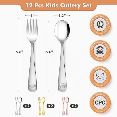 DRKIO Perfect for Kids Sturdy Stainless Steel Set
