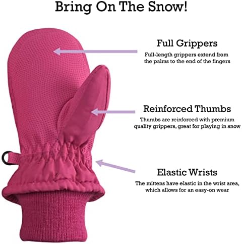 NIce Caps Kids Waterproof Snow Mittens Warm Snow-Proof for Winter