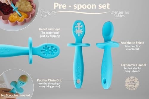 Growing Love Baby Spoons Set - Self-Feeding 6 Months Silhouette Design