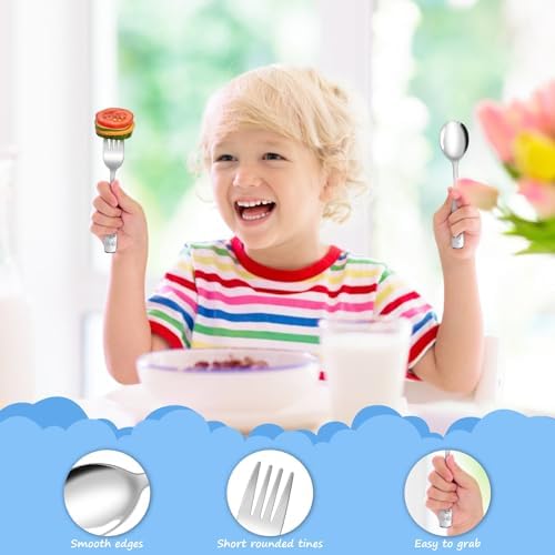 10-Piece Toddler Flatware Set Kids Utensils with Ergonomic Design