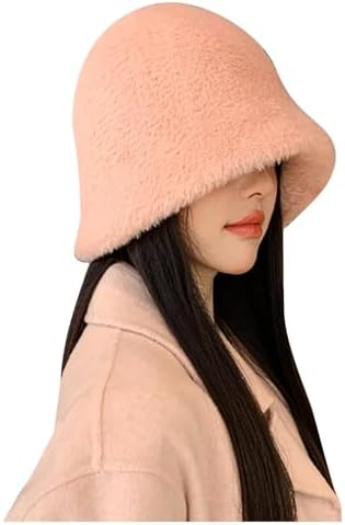 HGps8w Winter Fuzzy Bucket Hat Warm Stylish