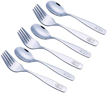 Exzact 6 Piece Kids Flatware Set - Forks and Spoons