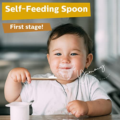 Five Silicone Baby Spoons for Toddlers Self-Feeding Heat Resistant