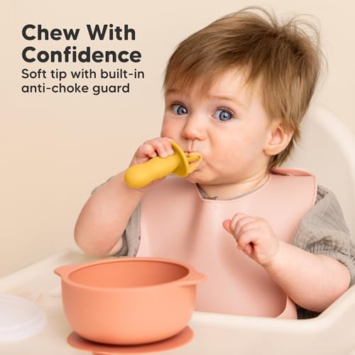 KeaBabies 4-Pack Utensils 2-Pack Bibs for Baby Feeding