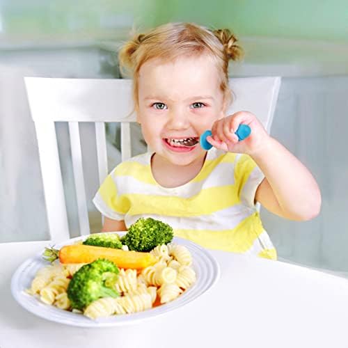 Perfect for Safety 4-Set Baby Utensils with Silicone Stainless-Steel Transparency
