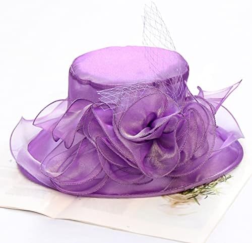 Womens Kentucky-Brick Church Diorama Hat with Wide Brim 03-purple