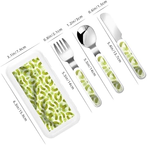 Sushi Dill Pickles Print Cutlery Set with Travel Case