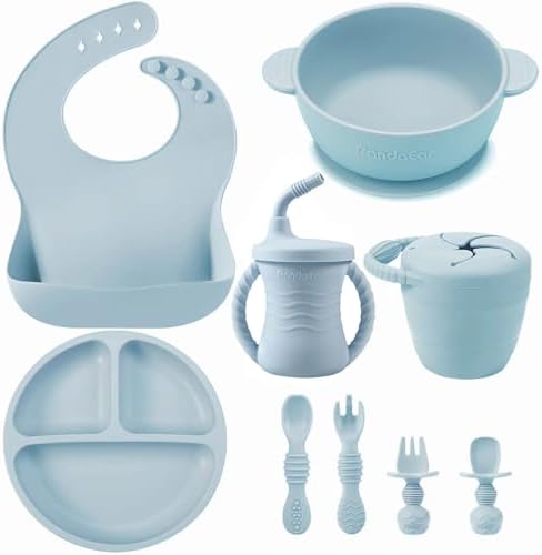 PandaEar Silicone Baby Feeding Set Self-Feeding Complete Kit for Independency
