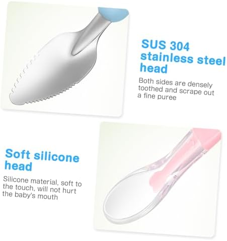 Secfou 2-Piece Scraper Feeding Tool Spoon