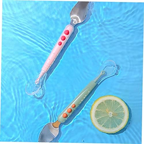SECFOUDouble-Handled Silicone Baby Spoon for Toddlers