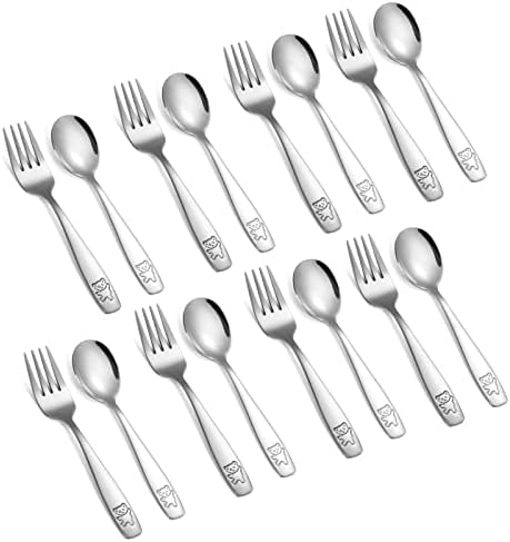 16-Piece Toddler Flatware Set Stainless Steel Kids Cutlery