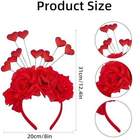 Heart Flower Headband Valentines Party Accessories
