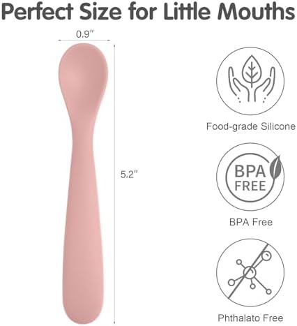 Perfect 6 Pack Silicone Baby Spoons