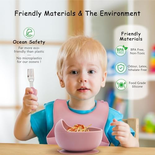 Adjustable Silicone Baby Feeding Set for Toddler Weaning Healthy Safe