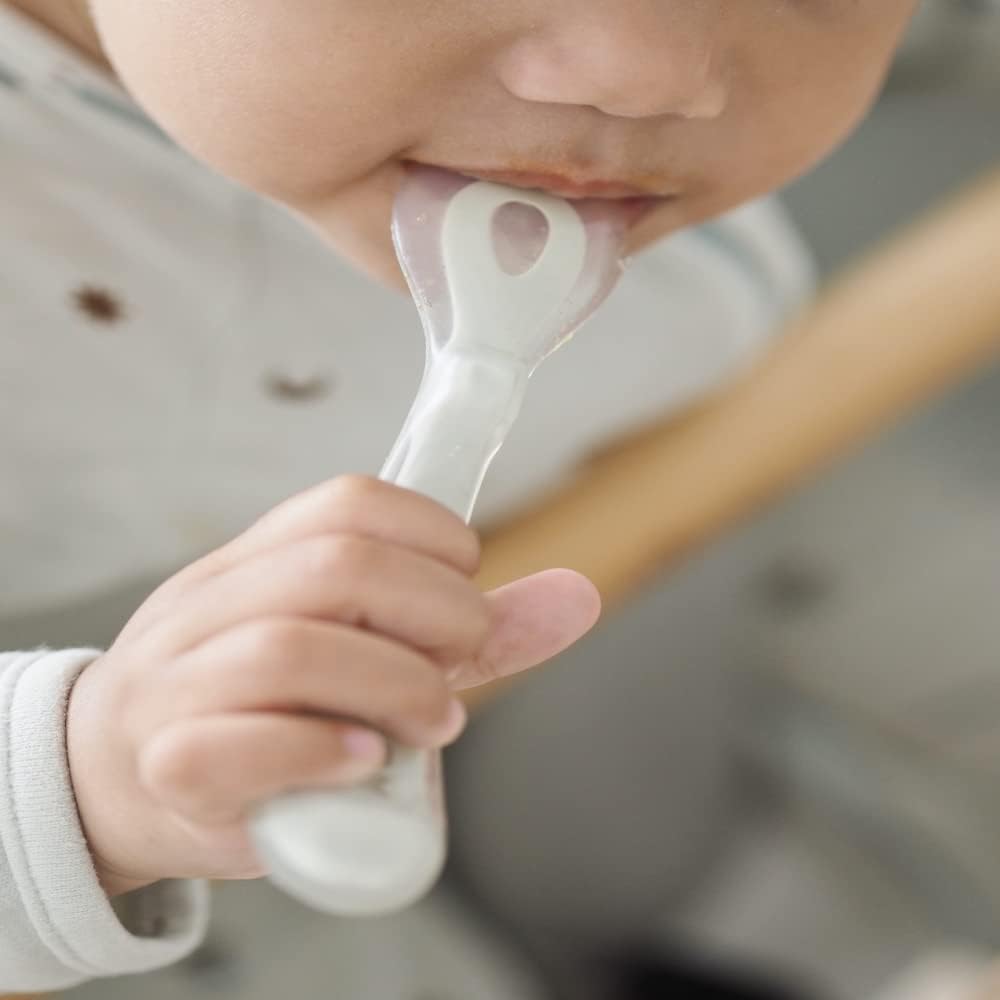 Beaba Toddler Self-Feeding Silicone Spoons 4-Pack Drizzle