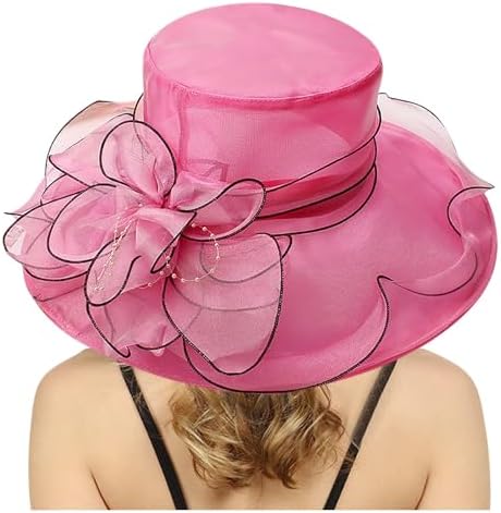 Floral Feather Womens Derby Hat