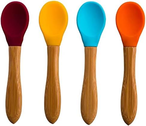 SAN SERO Bamboo Baby Spoons 4 Pack Weaning Set