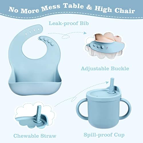 Silicone Baby Feeding Set Safe Suction Feeding Discs for Toddler Self-Feeding