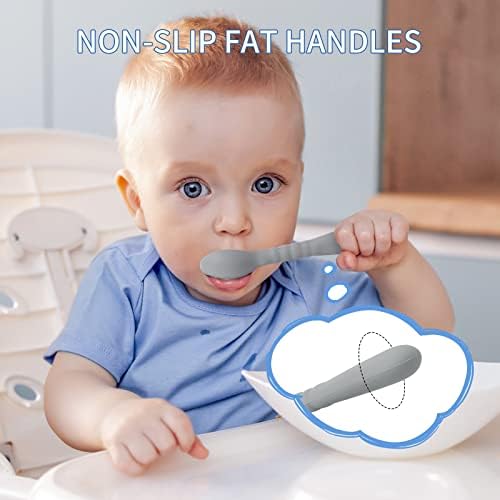MEFAN Silicone Baby Feeding Spoon Set 6 Pack