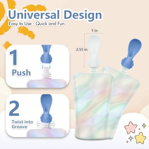Mini Silicone Spoon Set for Baby Food Pouches