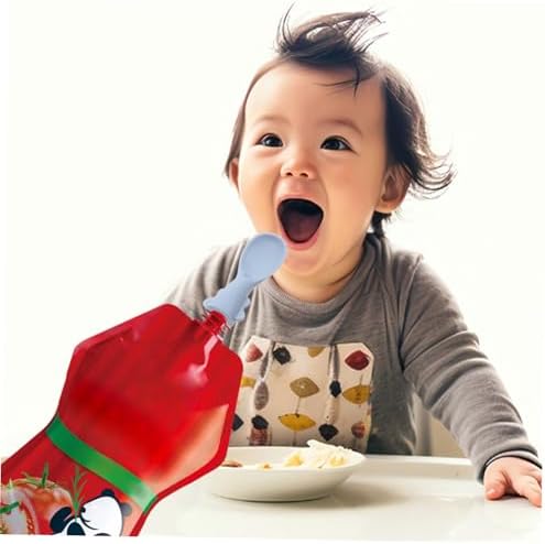 CHILDWEET 4pcs Silicone Spoon Attachment Set for Pouches