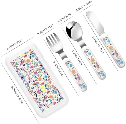 Mexican Otomi Animal Flatware Set with Travel Case