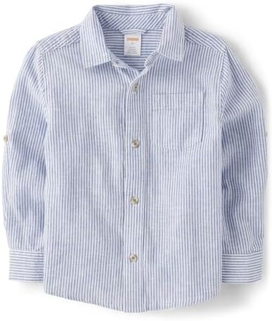 Gymboree Boys Long Sleeve Linen Button-Up Shirt