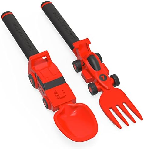 Dinneractive Red Race Car Themes Utensil Set for Kids