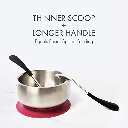 Avanchy Baby Feeding Set with Silicone and Stainless Steel Spoons