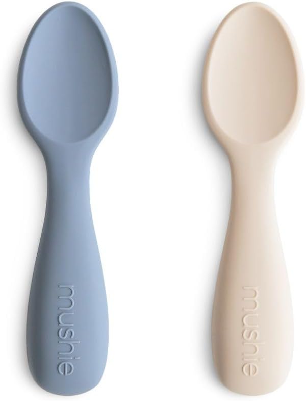 Mushie Silicone Toddler Starter Spoons 2 Pack TradewindsShifting Sand