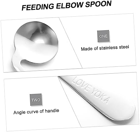 Cabilock 2Pcs Curved and Elder Eating Spoons for Easy Feeding