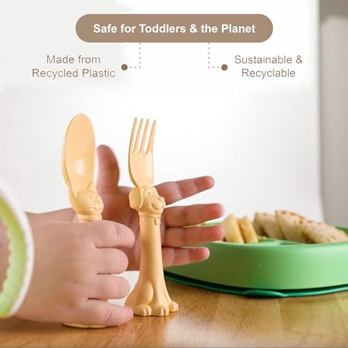 Spoon La La Toddler Utensils Set 3D Design Self-Standing for Kids
