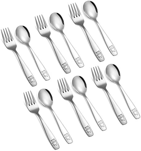 Stainless Steel Kids Silverware Set with Cute Bear Engraving