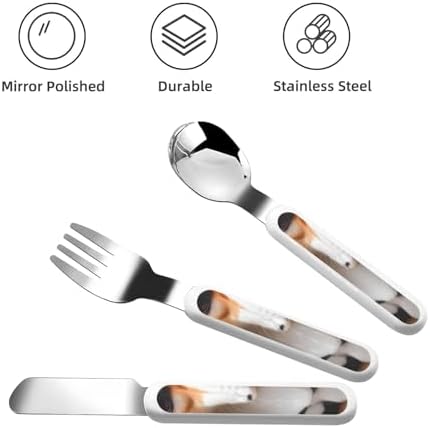 Beagle Dog Print Stainless Steel Utensils Set with Travel Case