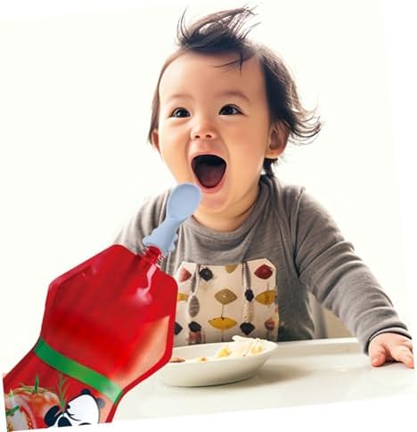 4-Piece Silicone Food Pouch Spoons Set for Babies