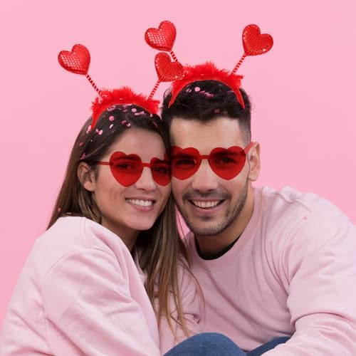 ROMANTIC HEADBAND AND HEART-SHAPED GLASSES SET