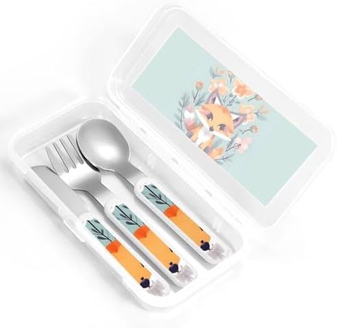 Cute Animal Fox Flatware Set with Carry Case