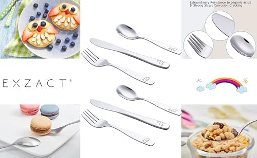 Exzact Kids Flatware Set - Stainless Steel Dinosaurs Forces - 6-Piece Family Set