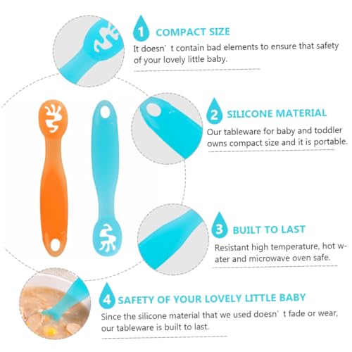 2-Piece Soft Silicone Spoons for Kids