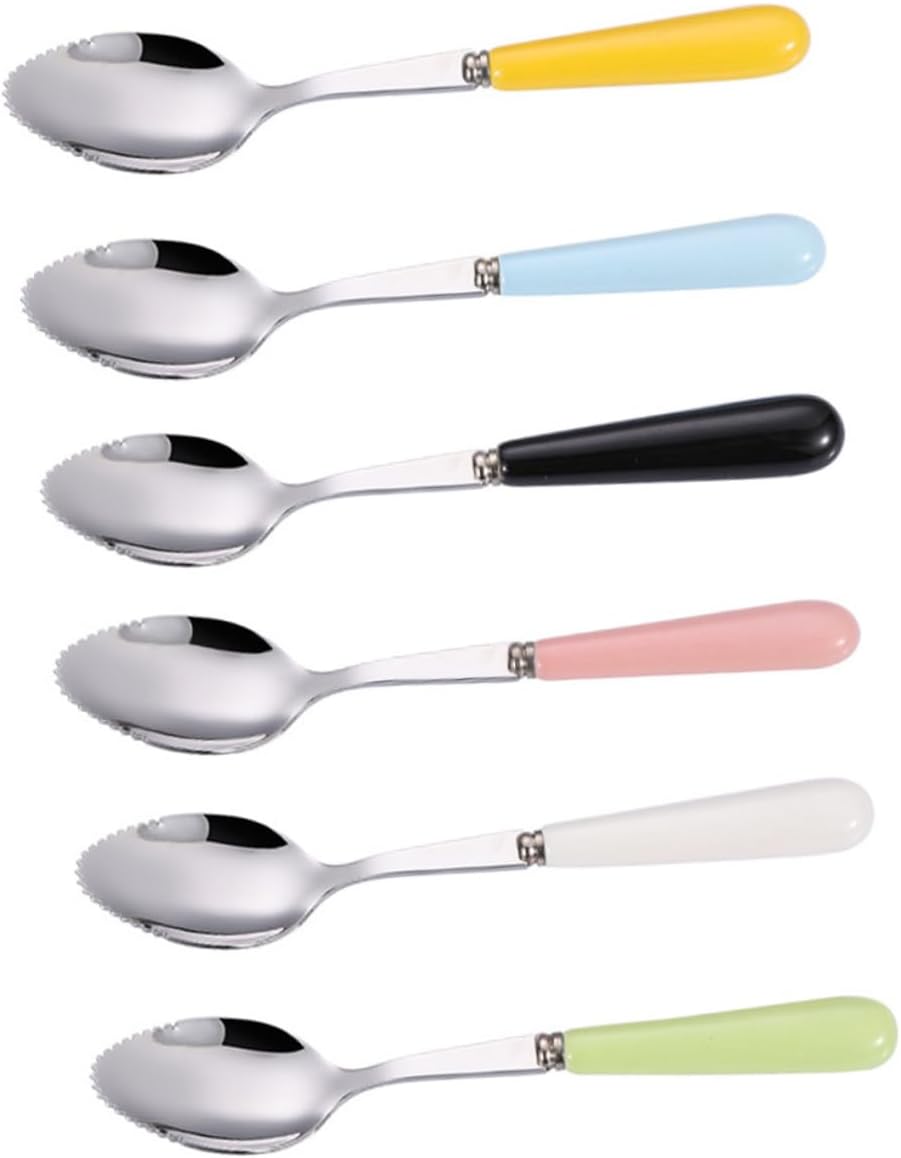Sturdy 6-Piece Training Spoons Safe Durable for Fruit Food Preparation