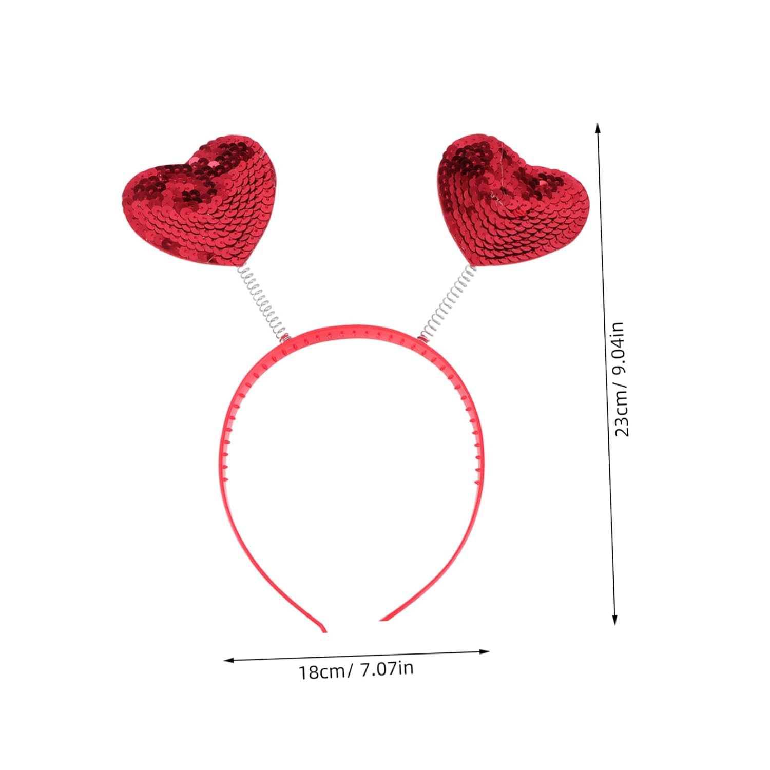 Romantic Heart Headband Red Sequin for Valentines Day