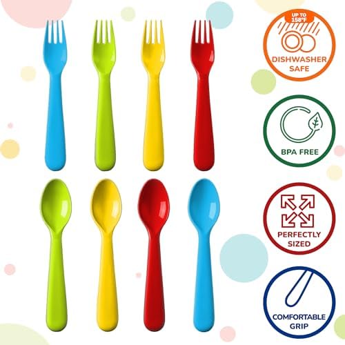 16-Piece BPA-Free Toddler Silverware Set - Dishwasher Safe for Kids