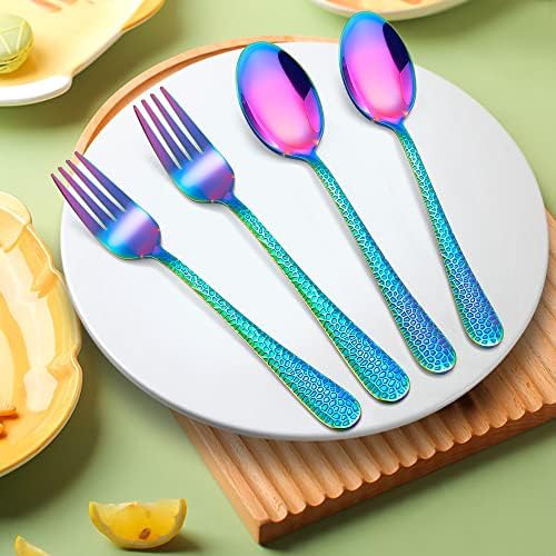 Perfect for Little Ones 14-Piece Rainbow Silverware Set for Toddlers